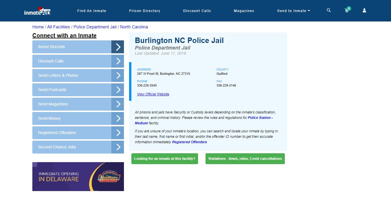 Burlington NC Police Jail & Inmate Search - Burlington, NC